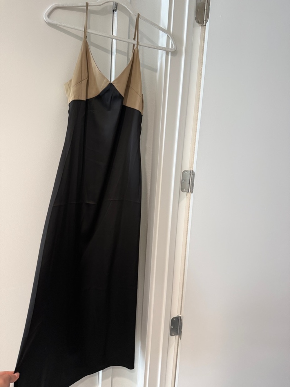 Commense Black and Tan Slip Midi Dress